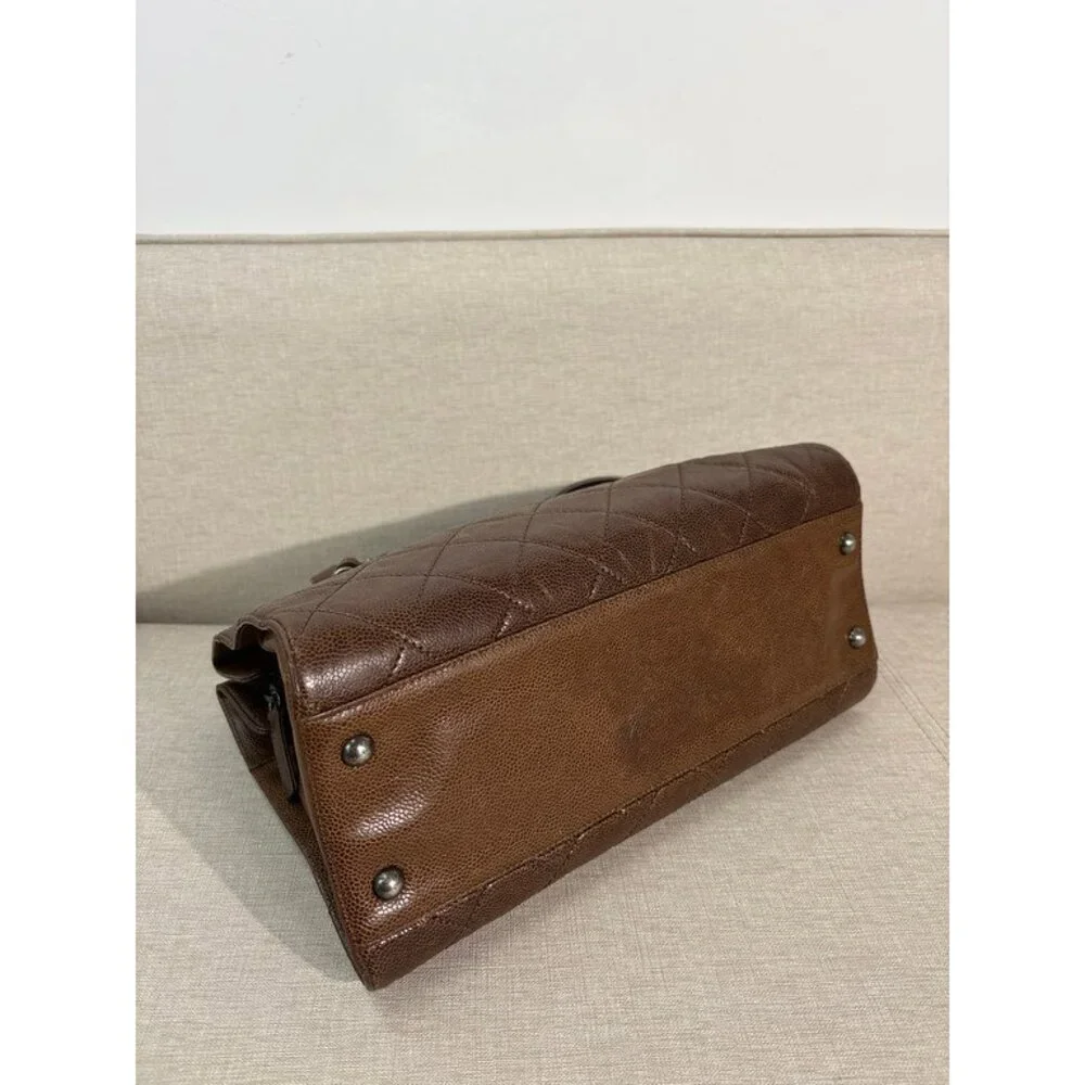 CHANEL Brown Caviar Coco Handle Large SHW - Picture 5 of 15